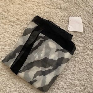 Black White Zebra Print Sarong Scarf